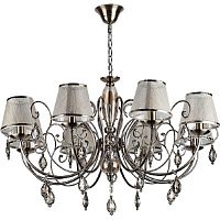 Люстра потолочная восьмирожковая на цепочке Rivoli Классика Molto P8 AB Е14 Медь картинка 